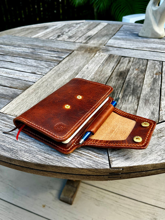 Travel Leather Notebook Cover – Full-Grain Italian Veg-Tanned Leather